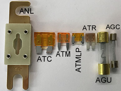 ANL, ATC, ATM, ATMLP,
          ATR, AGU, AGC Fuses